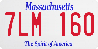 MA license plate 7LM160