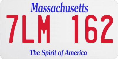 MA license plate 7LM162