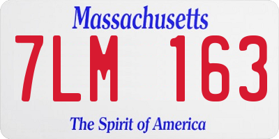 MA license plate 7LM163
