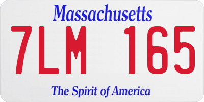 MA license plate 7LM165