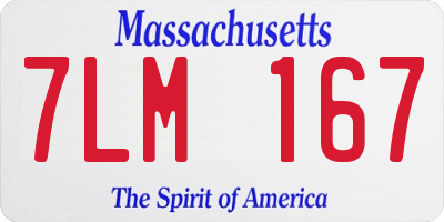 MA license plate 7LM167