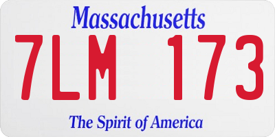MA license plate 7LM173