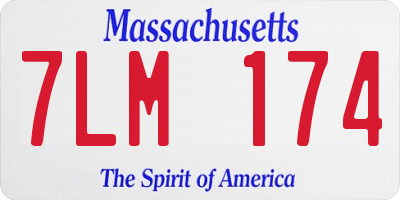 MA license plate 7LM174
