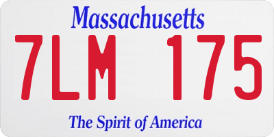MA license plate 7LM175