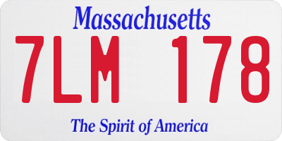 MA license plate 7LM178