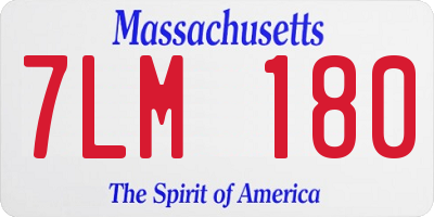MA license plate 7LM180