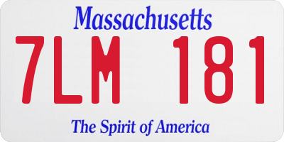 MA license plate 7LM181