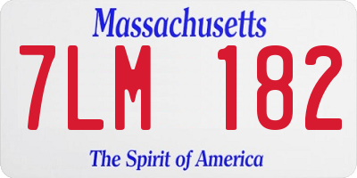 MA license plate 7LM182