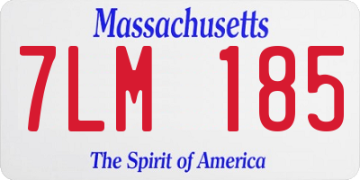 MA license plate 7LM185