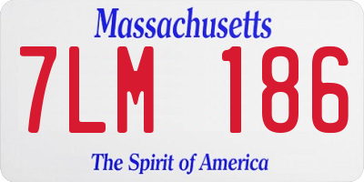 MA license plate 7LM186
