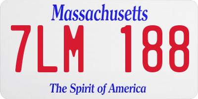 MA license plate 7LM188