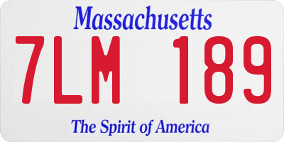 MA license plate 7LM189