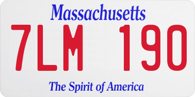 MA license plate 7LM190