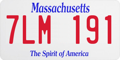 MA license plate 7LM191