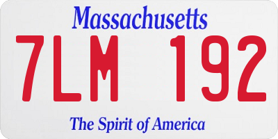 MA license plate 7LM192
