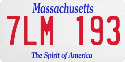 MA license plate 7LM193