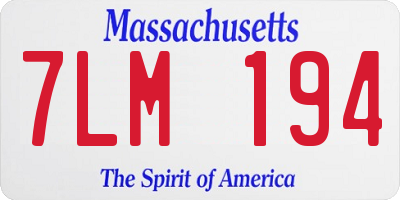 MA license plate 7LM194