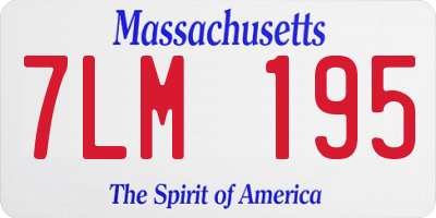 MA license plate 7LM195