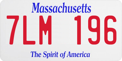 MA license plate 7LM196
