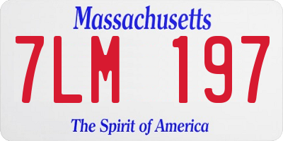 MA license plate 7LM197