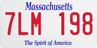 MA license plate 7LM198