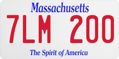 MA license plate 7LM200