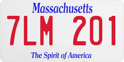 MA license plate 7LM201