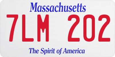 MA license plate 7LM202
