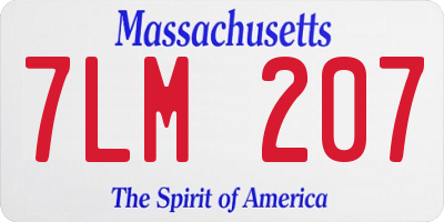 MA license plate 7LM207