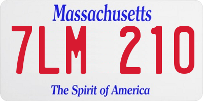 MA license plate 7LM210