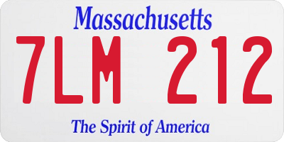 MA license plate 7LM212