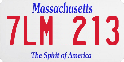 MA license plate 7LM213