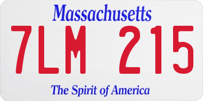 MA license plate 7LM215