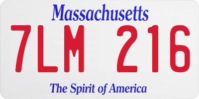 MA license plate 7LM216