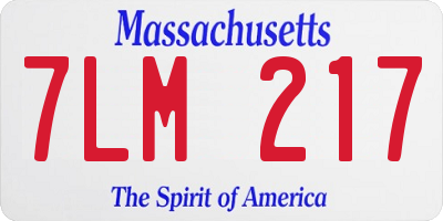 MA license plate 7LM217