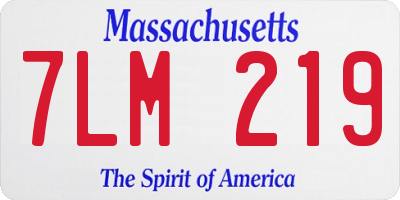 MA license plate 7LM219