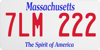 MA license plate 7LM222