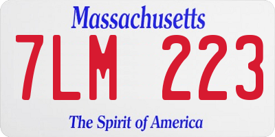 MA license plate 7LM223