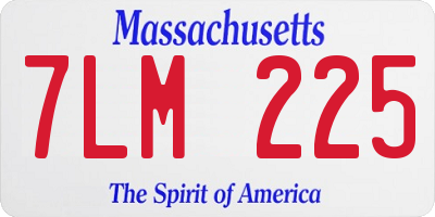 MA license plate 7LM225