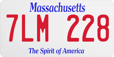 MA license plate 7LM228