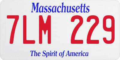 MA license plate 7LM229