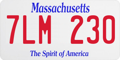 MA license plate 7LM230