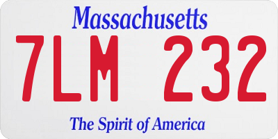 MA license plate 7LM232