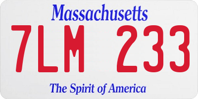 MA license plate 7LM233