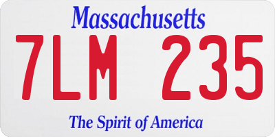 MA license plate 7LM235