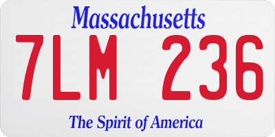 MA license plate 7LM236