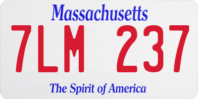 MA license plate 7LM237