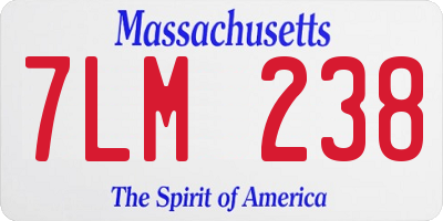 MA license plate 7LM238