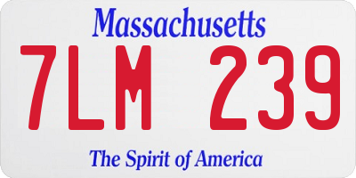 MA license plate 7LM239