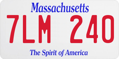 MA license plate 7LM240